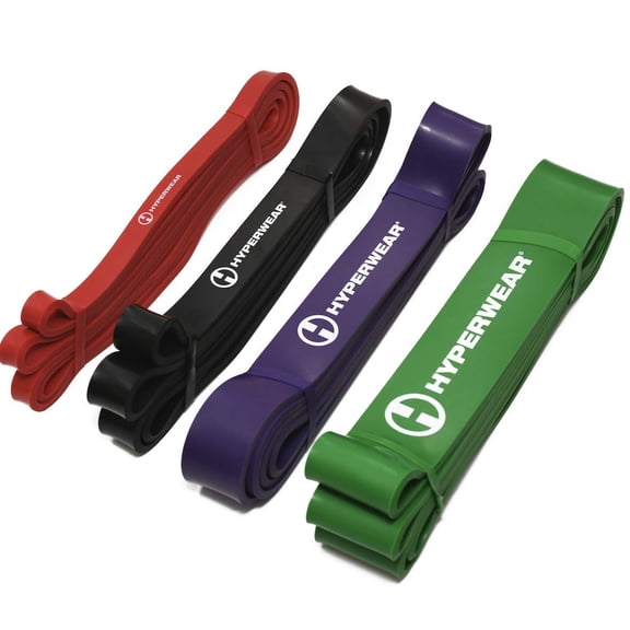 Hyperwear Heavy Resistance Bands, Super Bands Resistance Bands, Pull Up Bands, Pull Up Assistance Bands, Super Band Exercise Set of 4 Thick Bands