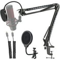 thumbnail image 1 of Quadcast Microphone Stand - Scissor Mic Boom Arm and 2 Cable Ties to Organize Cables Compatible with Hyperx Quadcast S to Improve Sound Quality by SUNMON, 1 of 8