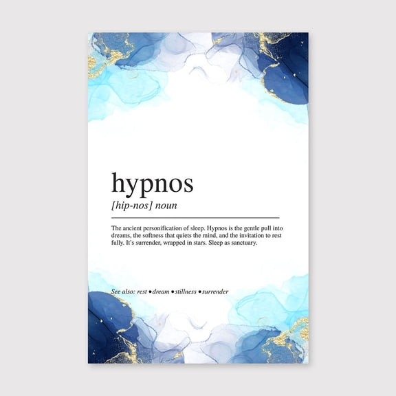Hypnos Definition Canvas 8x12 inch, Hypnos Definition Print, Greek Word Wall Art, Inspirational Typography Poster