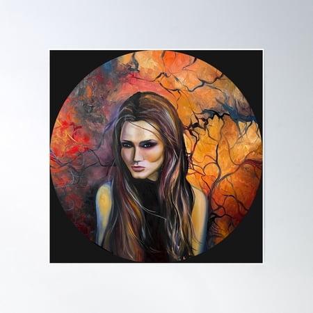 Hypnotic, 2021, Oil On Canvas, 60 Cm Diameter Poster Wall Art, Modern Wall Decor, 30x30 UNFRAMED