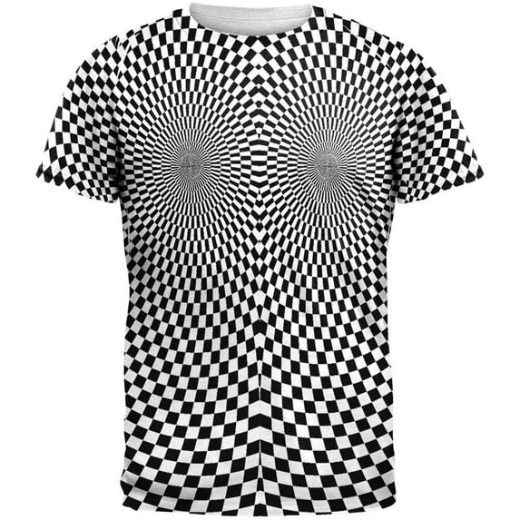 Hypnotic Breasts Women Funny All Over Adult T-Shirt - Small