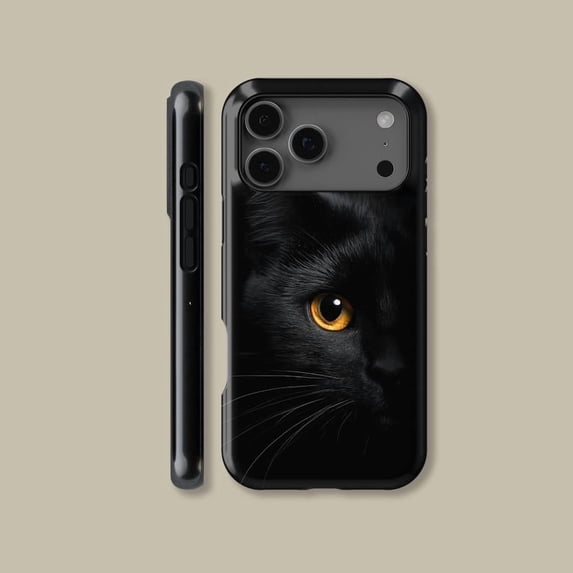 Hypnotic Cat Eye Tough Phone Case, Abstract Feline Pattern Dual Layer ...