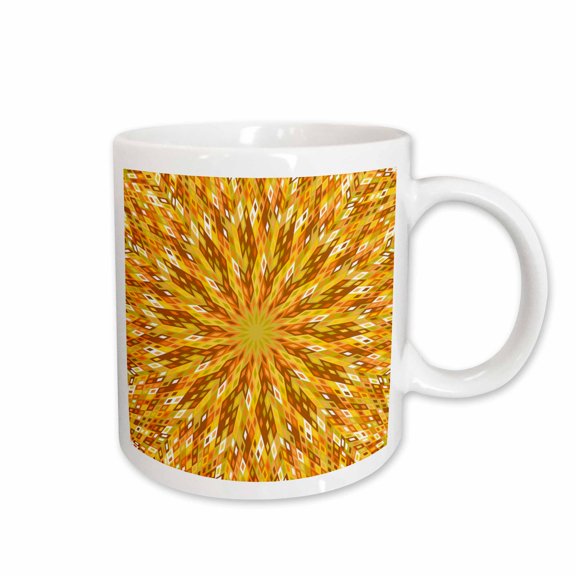 3drose, Hypnotic Geometrical Abstract Circular Pattern Mosaic Background, 15oz Mug