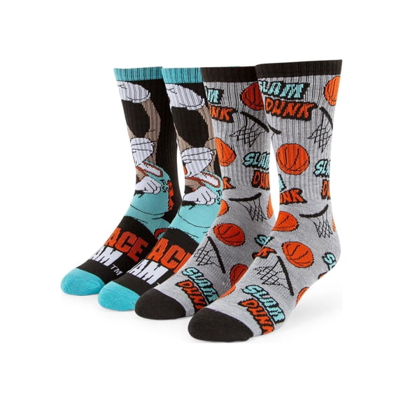 Space Jam Unisex Athletic Crew Socks | 2 Pairs | Size 6-12