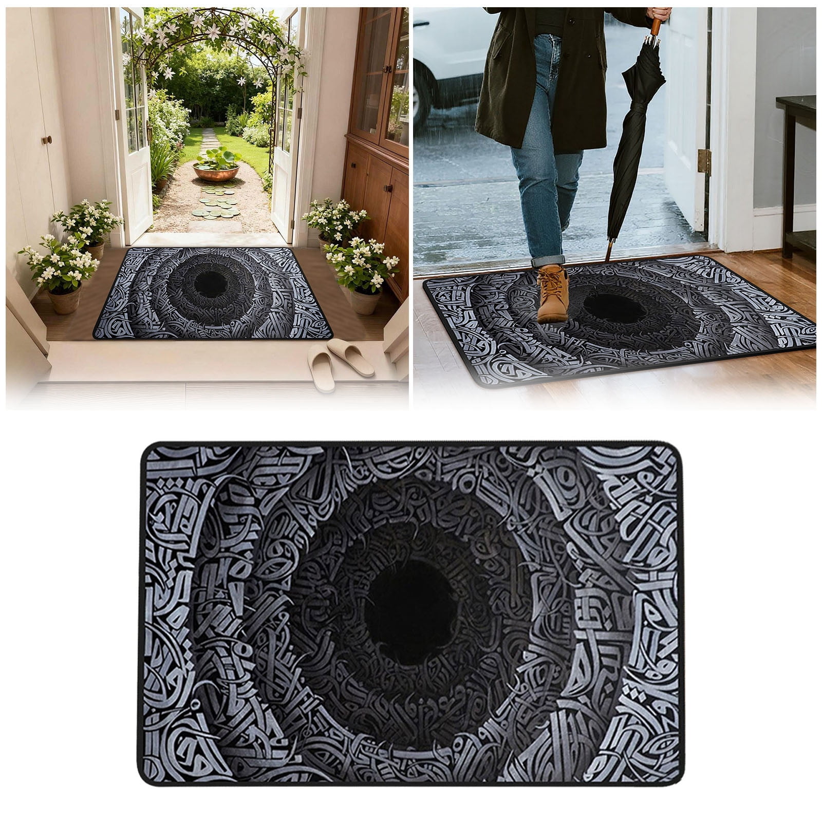 Integrative Visual Rug Hypnotic Spiral 3D Visual Bath Rug, 1 Count, 20 x 32 Inch, Optical ...