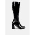 thumbnail image 1 of Hypnotize Patent Pu Block Heeled Calf Boots, 1 of 10