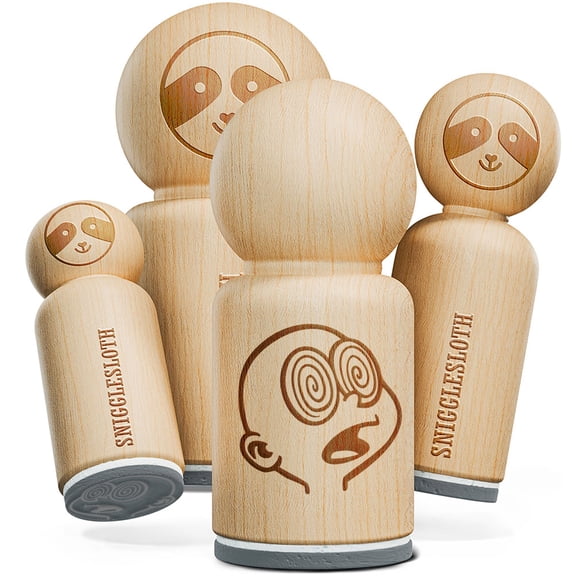 Hypnotized Trance Swirl Eyes Pupil Cartoon Rubber Stamp for Stamping Crafting Planners - 1/2 Inch Mini