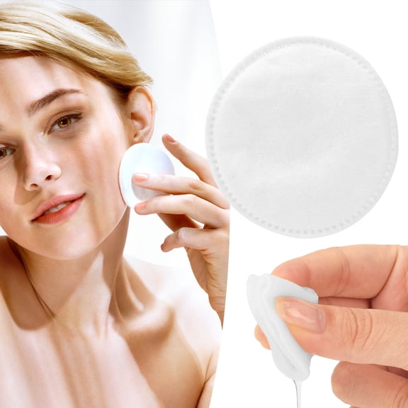 Hypoallergenic 100% Cotton Rounds for Makeup Removal and Skincare, Thickened Lock Edge, Lint-Free, Oval Cotton Pads-White-600 Count(6 Packs of 100 Count)