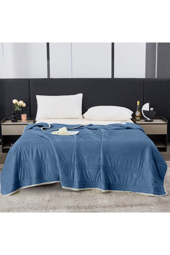 Hypoallergenic All-Season Quilt Queen Size (79x60in) - Cooling Bamboo-Blend Comforter with 3D Airflow Tech, Machine Washable Bedspread for Summer & AC Rooms