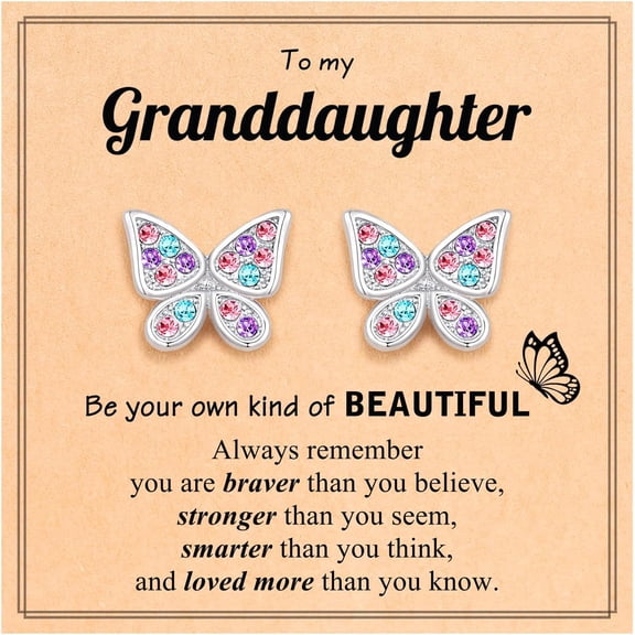 Hypoallergenic Butterfly Earrings for Daughter/Granddaughter/Niece, Valentines Christmas Birthday Gifts for woman