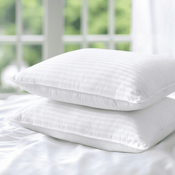 Hypoallergenic Cotton Cover with down Alternative Filling, Standard/Queen Size Set of 2 Soft Pillow, Luxury Hotel Quality, Ideal for Side, Back and Stomach Sleepers, Oeko-Tex Certified