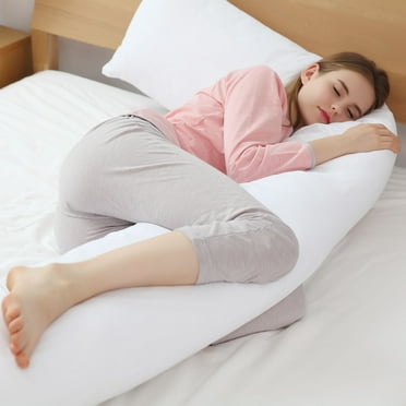 Hypoallergenic Down Alternative Premium 19 x 90 Total Body Pillow with Zippered Cover - White - By Cheer Collection