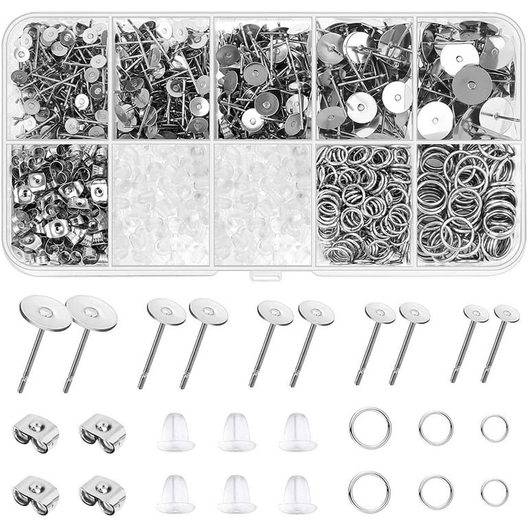 Hypoallergenic Earring Posts and Backs, Shynek 1650pcs Stainless