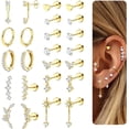 thumbnail image 1 of Zhizhong Hypoallergenic Flat Back Earrings-Cartilage Earring Stacks-Surgical Steel Earrings for Sensitive Ears - Small Stainless Steel Flatback Stud Hoop Earring Sets for Helix Tragus Conch Daith, 1 of 11