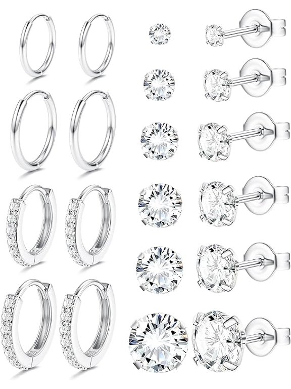 Hypoallergenic Flat Back Earrings for Women - Surgical Steel Earrings for Sensitive Ears 20G Stainless Steel Earrings Stacking Small Flat Back Stud Hoop Cartilage Earrings