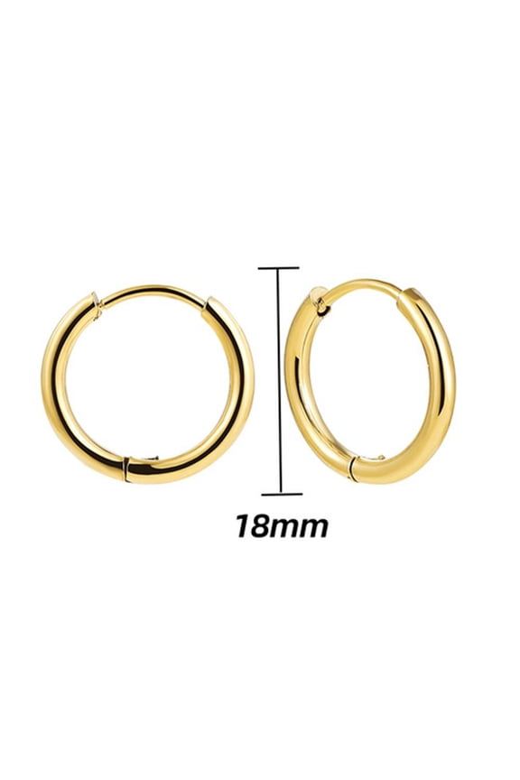 Hypoallergenic Gold Tragus Earrings Lightweight 13.5mm Pierced Earlobe for Women