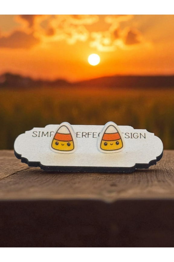 Lightweight and Comfortable Candy Corn Earrings for Sensitive Skin