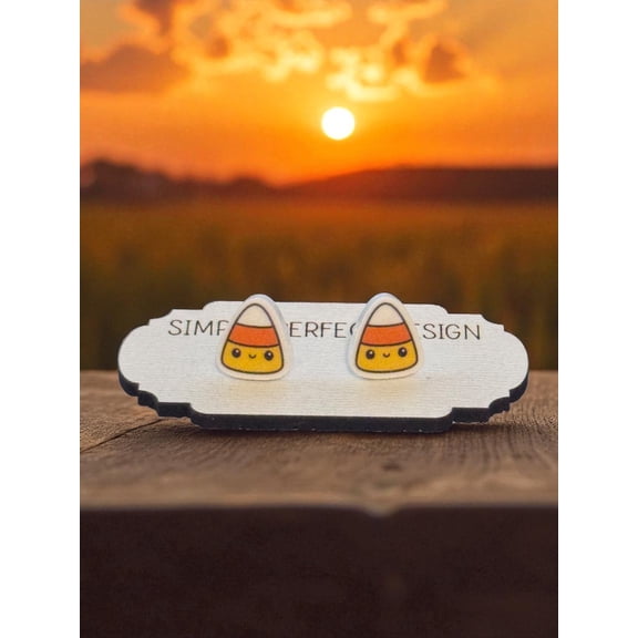 Lightweight and Comfortable Candy Corn Earrings for Sensitive Skin