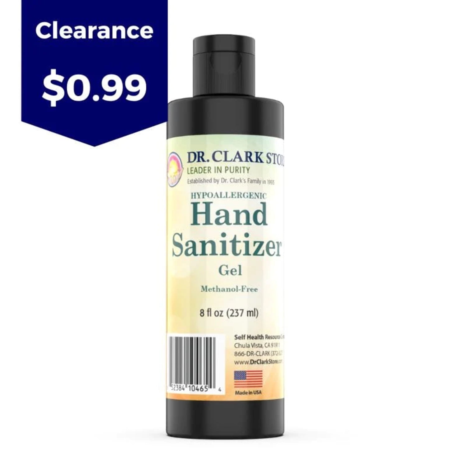 Hypoallergenic Hand Sanitizer Gel, 8 fl oz