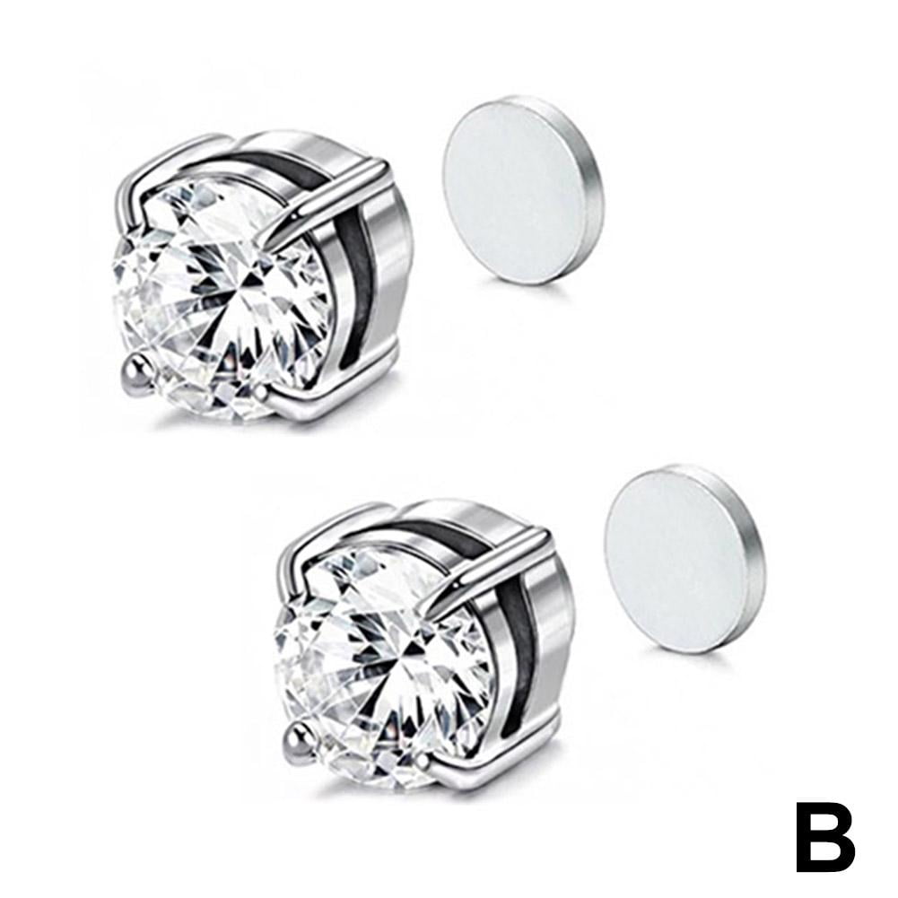 Hypoallergenic Magnetic Diamond-Cut Men Women Black Piercing