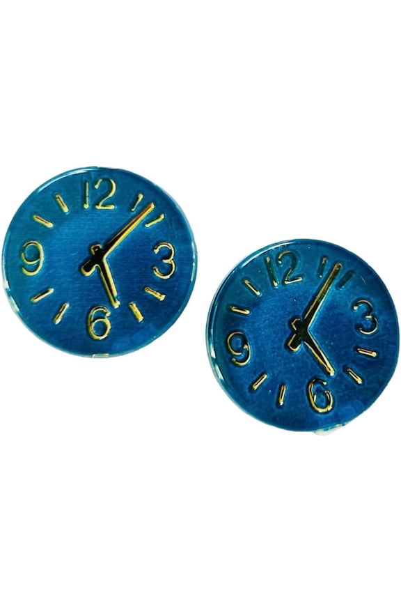Hypoallergenic Modern Clock Time Stud Earrings on Plastic Posts[n706]