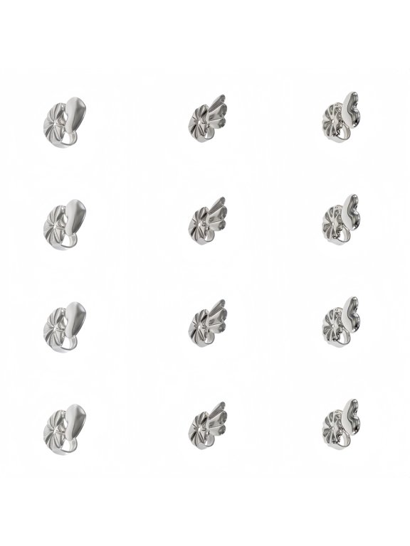 Hypoallergenic Silver Plated Copper Adjustable Heart Earring Backs for Heavy Earrings - 6 Pairs