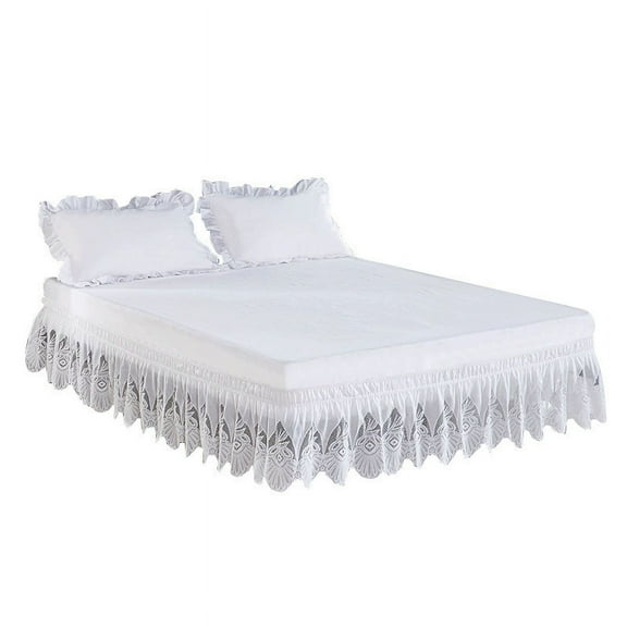 Hypoallergenic Warp Knitted Lace Bed Wrap, Anti Wrinkle And Fade Resistant For Durability, Adjustable Elastic Trim Ensures A Perfect Fit, Easy Fit Dust Ruffle Simplifies Setup