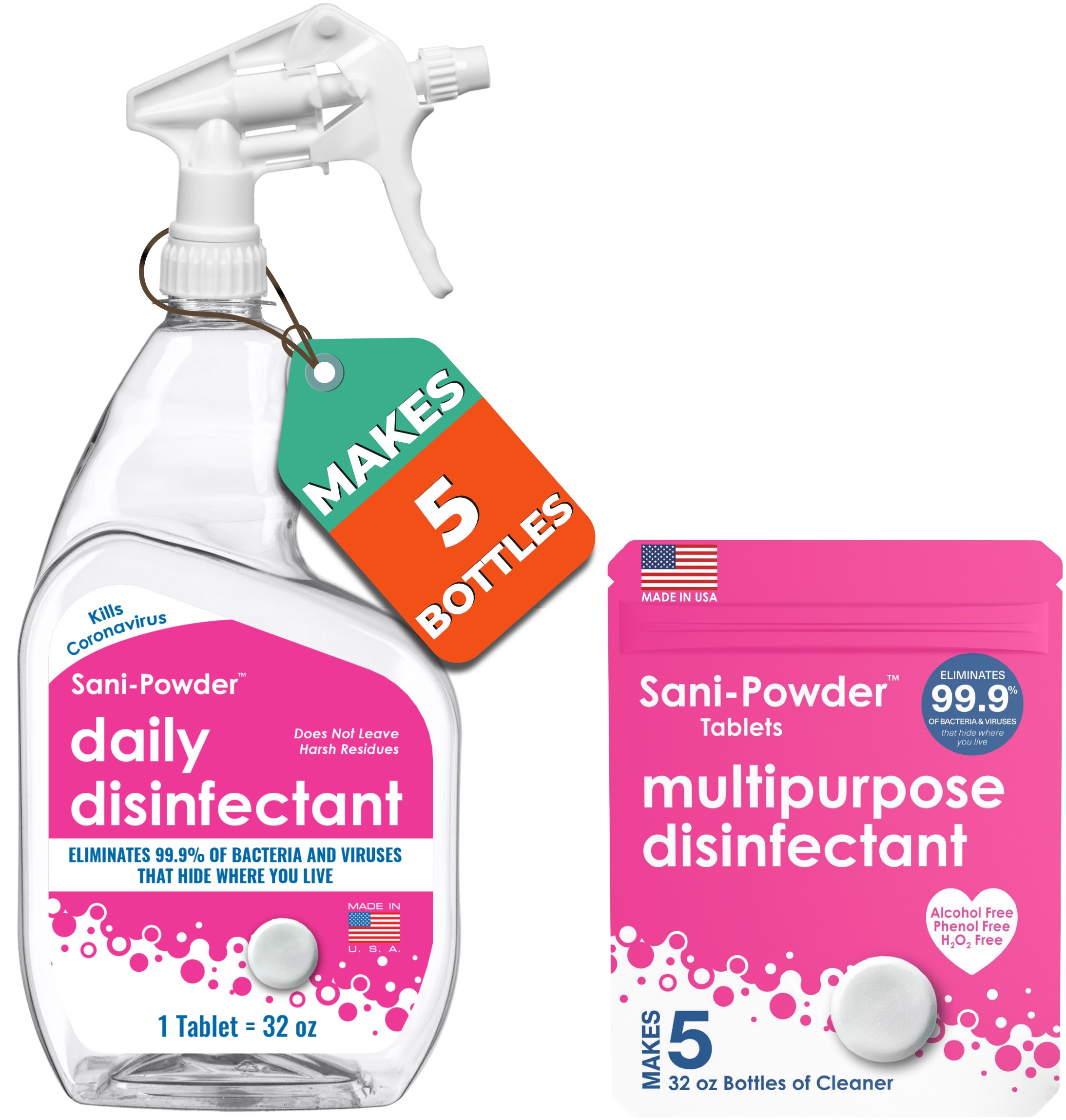 Hypochlorous Acid Disinfectant Cleaning Tablet Sanitizer, All Purpose