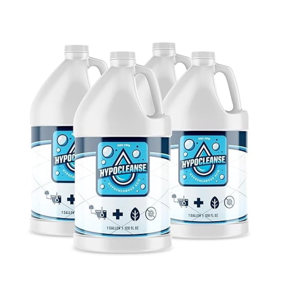 Hypochlorous Acid HOCl Solution - 500 ppm Dental & Medical Grade (128 fl oz x 4) - Powerful Disinfectant Cleaner for Mouth, Wounds, Skin - Safe for Daily Use