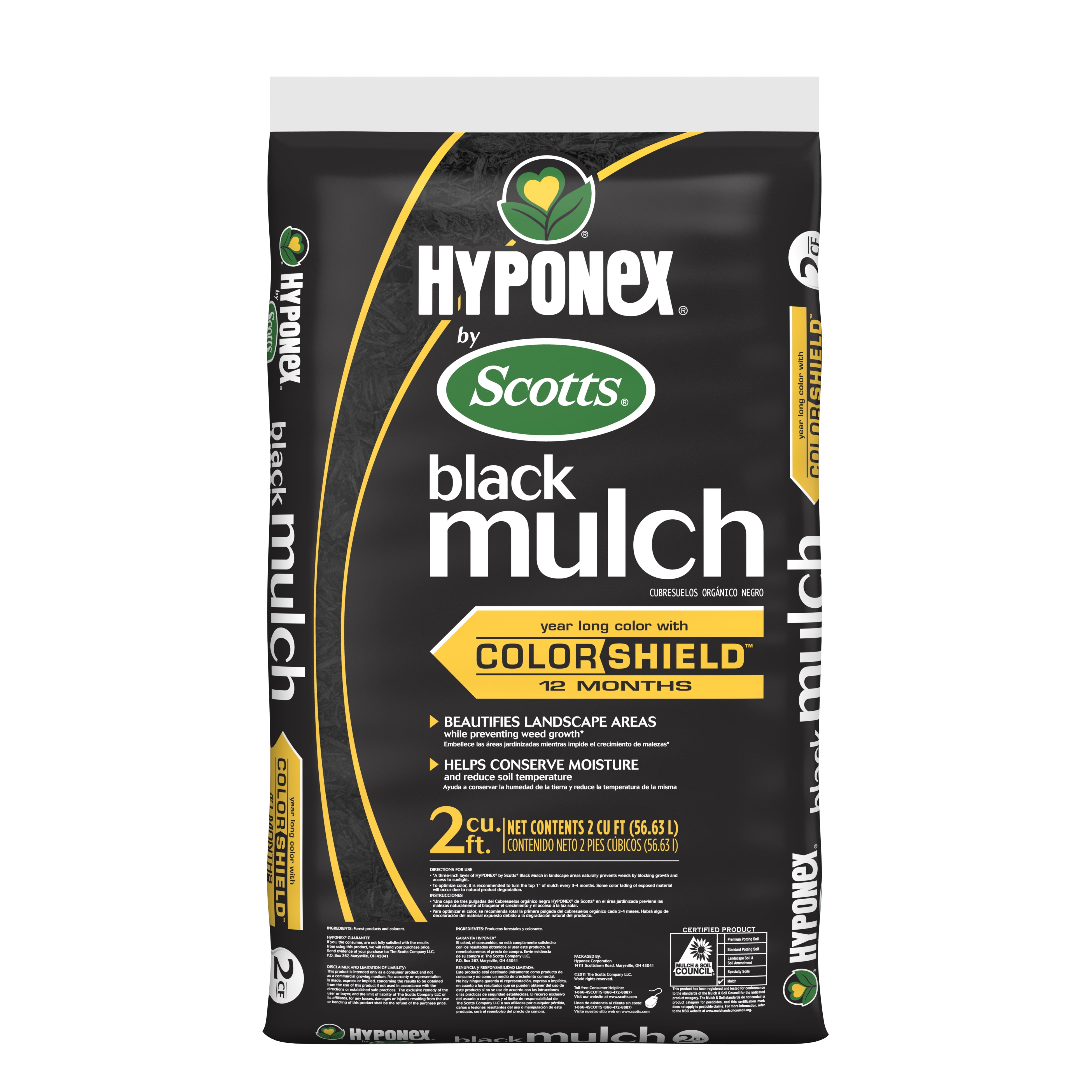 Hyponex by Scotts Black Mulch, 2 cu. ft., Provides YearLong Color