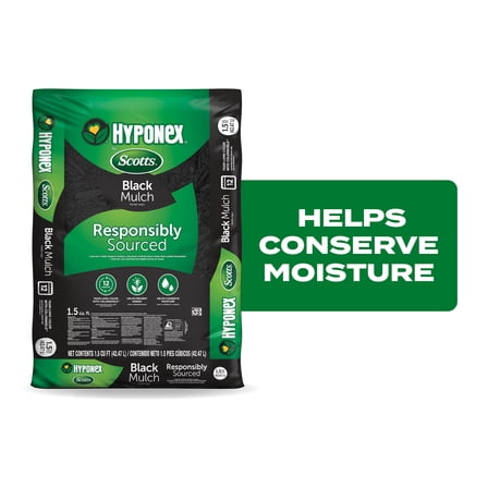 Hyponex by Scotts Black Mulch, for Landscapes and Gardens, 1.5 cu. ft.