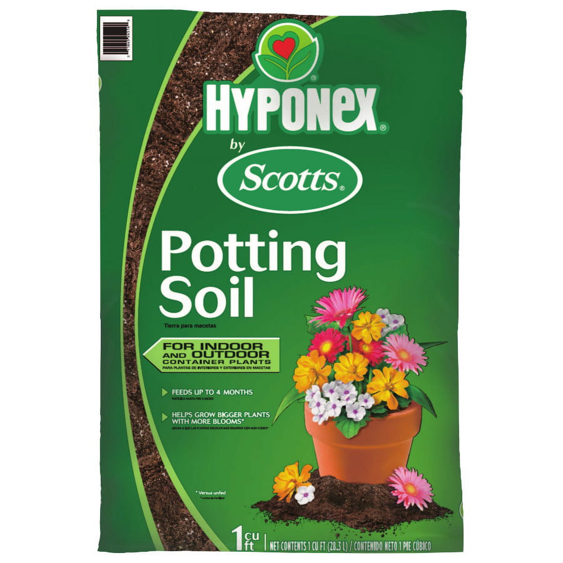 Scotts - Brandclub - Hyponex by Scotts Potting Soil, 1 cu. ft., Feeds  Plants For Up To 4 Months