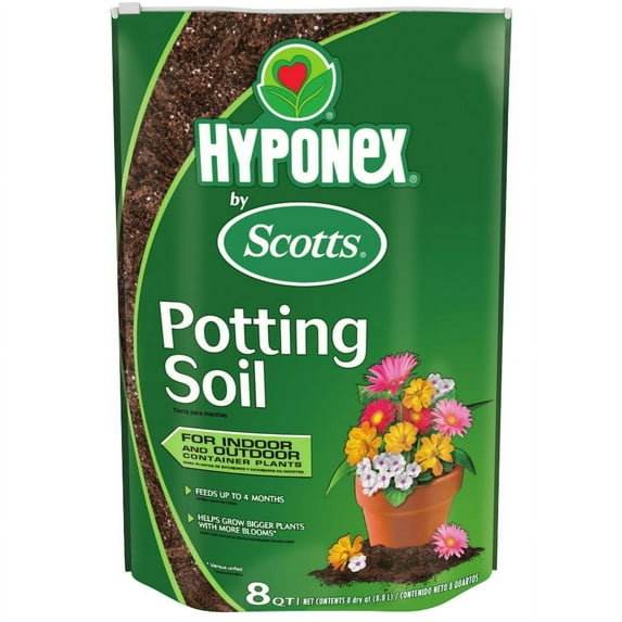 Hyponex by Scotts Potting Soil 8 qt., Feeds Plants For Up To 4 Months