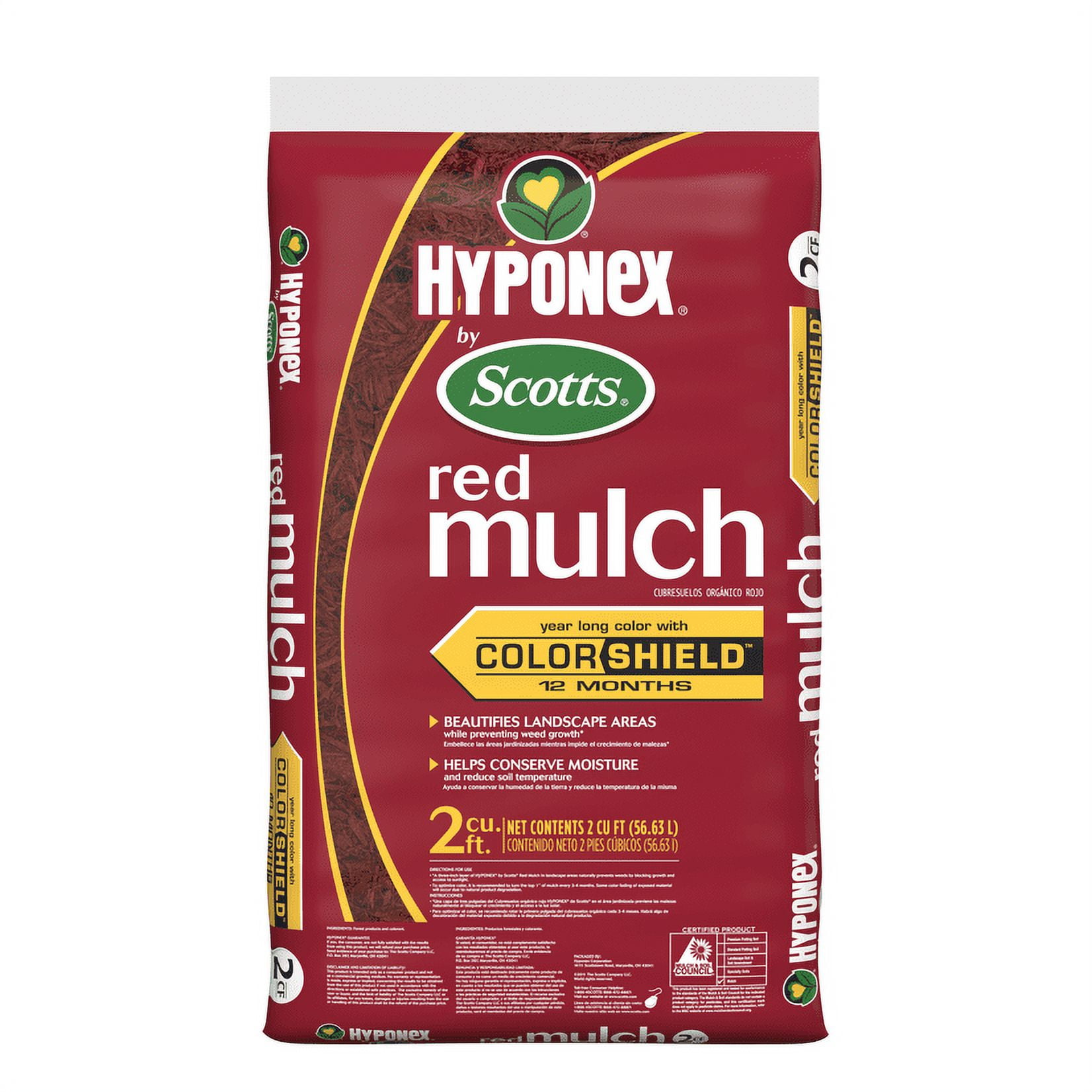 Hyponex by Scotts Red Mulch, 2 cu. ft., Provides YearLong Color