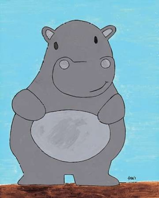 Hypopotamus Canvas Art - Francis Veroude (24 x 30)