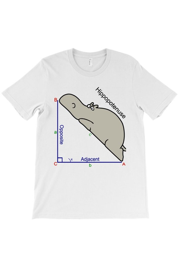 Hypotenuse, Funny Math Pun Graphic Design For Geometry Lovers - Premium Fabric G5026 Unisex T-Shirt, Up to Size 5XL