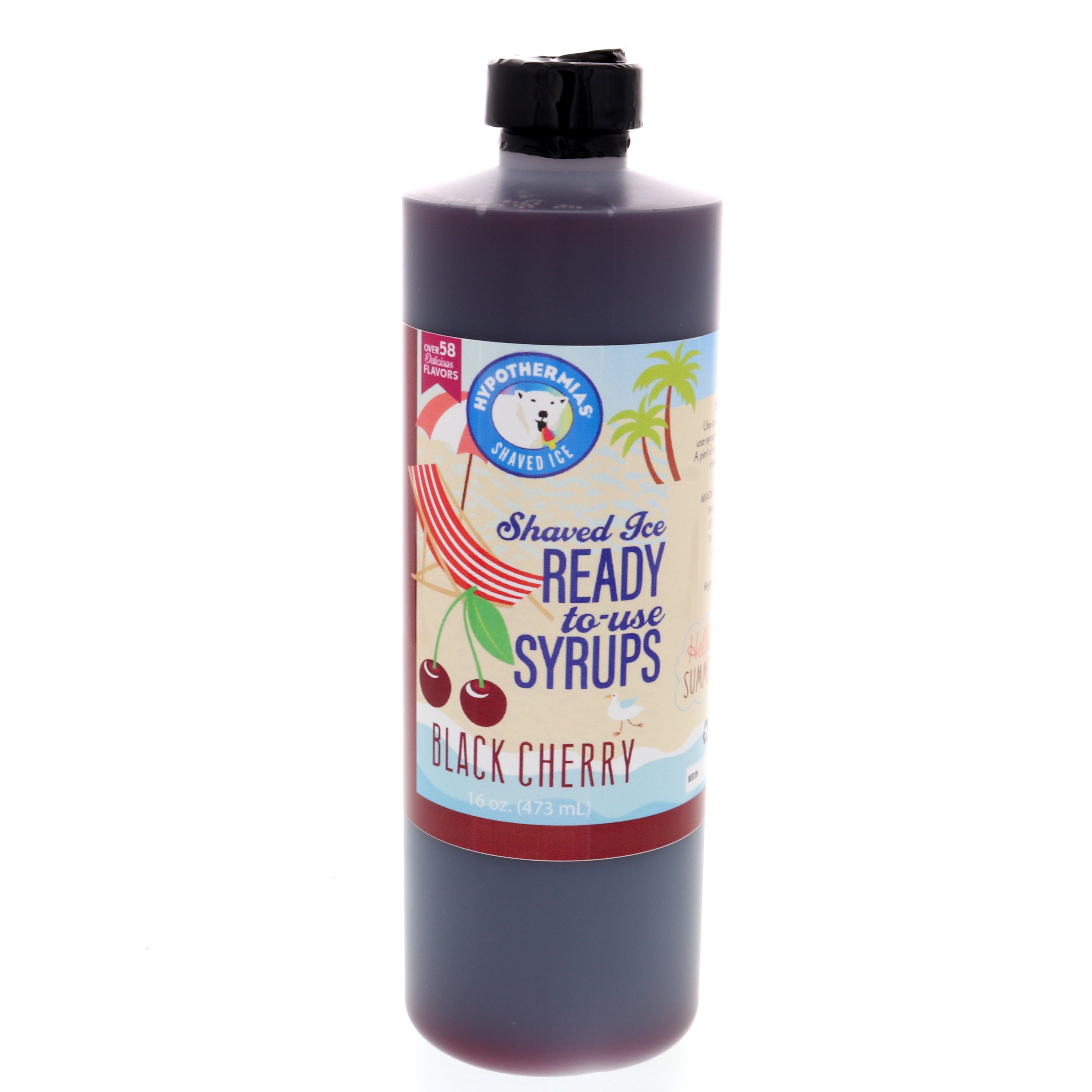 Hypothermias BLACK CHERRY (16 Fl Oz) Handcrafted Hawaiian Snow Cones
