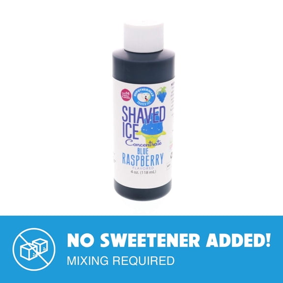 Hypothermias Blue Raspberry Shaved Ice and Snow Cone Unsweetened Flavor Concentrate 4 fl. oz. (Makes 1 Gallon of Syrup with Sugar and Water Added)