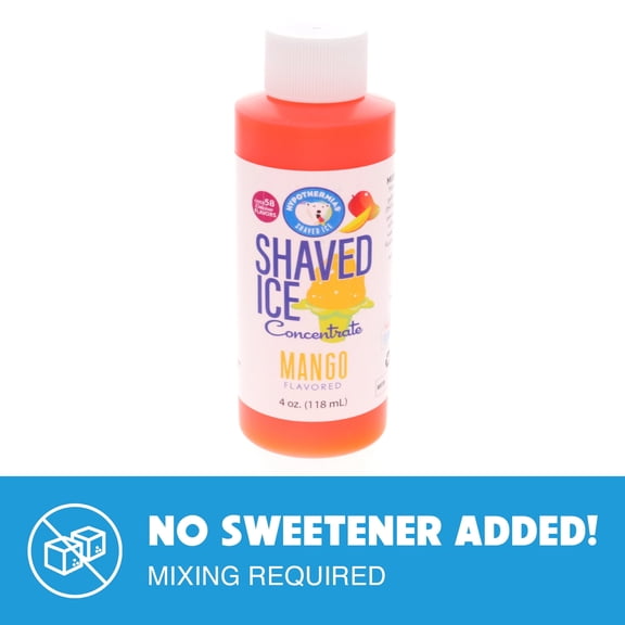 Hypothermias Mango Shaved Ice and Snow Cone Unsweetened Flavor Concentrate Makes 1 Gallon of Syrup 4 Fl. Oz