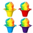 thumbnail image 1 of Hypothermias Small Flower Cups for Shaved Ice/Snow Cones - Case of 1000, Assorted Blue, Red, Purple, Yellow, 1 of 8