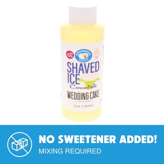 Hypothermias Wedding Cake Shaved Ice Flavor Concentrate, Makes 1 Gallon of Syrup, 4oz Bottle