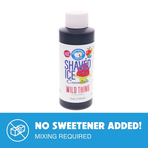 Hypothermias Wild Thing Shaved Ice and Snow Cone Unsweetened Flavor Concentrate 4 Fl. Oz