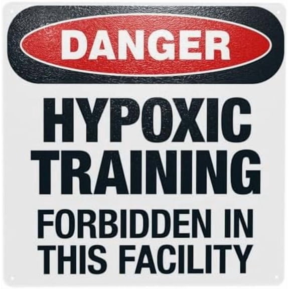 Hypoxic Training Forbidden in This Facility Warning,Pool Rules Security Metal Signs for Home Busines Outdoor Indoor Garage Street Wall Caution Decor 8 x 12 Inch