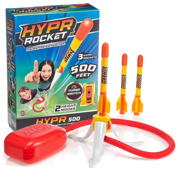 Hypr Rocket Launcher for Kids, Patented Designed Launcher Reach up to 500 Feet with Turbo Mode, 3 Rockets Included, Connectable Launcher for Multi Player Fun, Easy Set Up, Durable, Kids Outdoor Toys