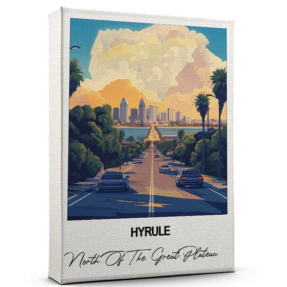 Hyrule Travel Canvas Wall Art Beautiful Travel Decor for Bedroom, Office North Of The Great Plateau Canvas Print Serene and Scenic Wall Decor Gift for Travel Lovers