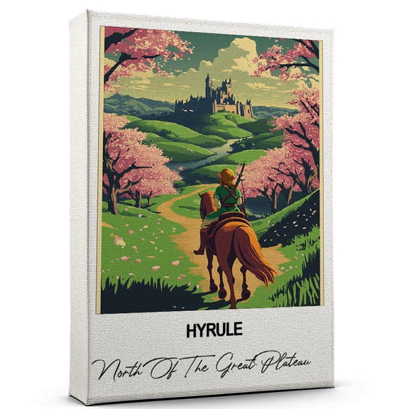 Hyrule Travel Scenic Canvas Wall Art -North Of The Great Plateau Canvas Nature-Inspired Print for Bedroom, Living Room, or Office Travel Gift