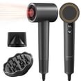 thumbnail image 1 of Hyspeedh H1 Hair Dryer, 1400W Professional Advanced Plasma Ionic Blow Dryer, 1-5 Min Fast Dry, 3 Heat / 2 Speed, Magnetic Nozzle, Low Noise, Dark Gray, 1 of 12
