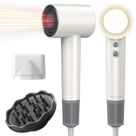 Hyspeedh H1 Hair Dryer, 1400W Professional Advanced Plasma Ionic Blow Dryer, Fast Dry, Low Noise, Peal White
