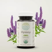 HerbEra Hyssop Capsules, Organic Herbal Dietary Supplement for Respiratory Support, Certified Organic Hyssop Hyssopus officinalis Dried Herb Capsules, Natural, 60 Capsules