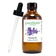 Hyssop Essential Oil - 4 fl oz - Amber Glass Bottle w/ Glass Dropper - GreenHealth